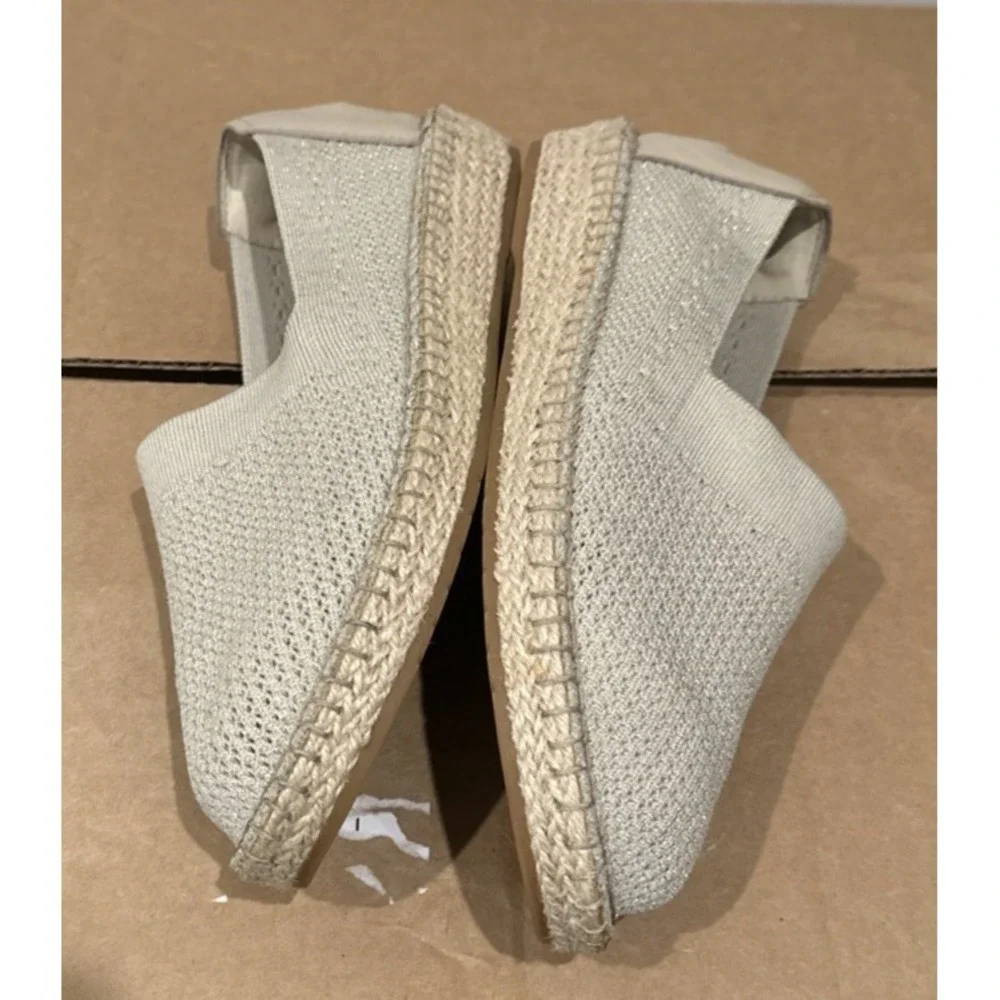 Cole Haan Wmn Size 10B Cloudfeel Stitchlite Espadrille Shoes Beige Jute Metallic